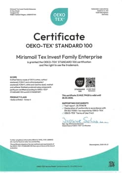 Скан сертификата: OEKO-TEX